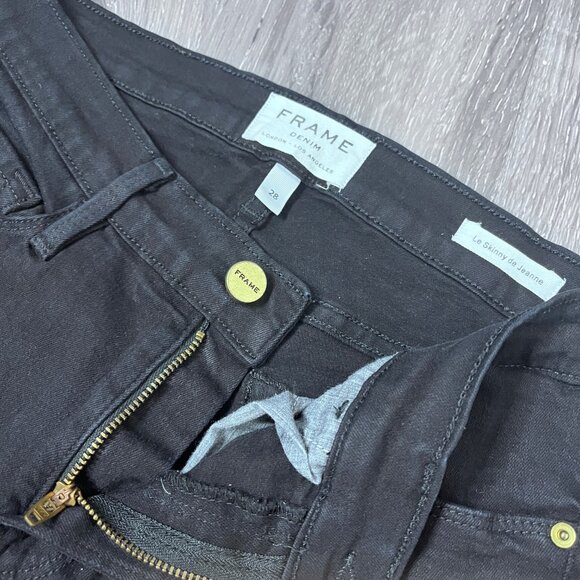Frame Denim Le Skinny De Jeanne Unfinished Hem Sz 28 - Picture 8 of 14